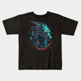 cyberpunk dragon Kids T-Shirt